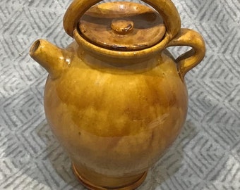 French stoneware, Antique Stoneware, stoneware jug, wine carrier, French jug, pottery jug, Water Pitcher, rustic Country, home Decor,
