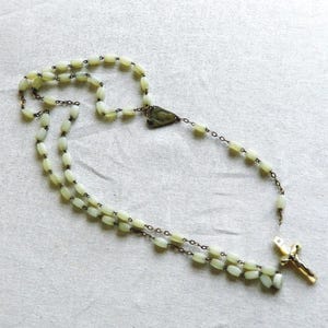 Rosary Beads, Vintage Rosary, Vintage French, rosary necklace, Religious Rosary, prayer beads, cross necklace, metal crucifix, Catholic,