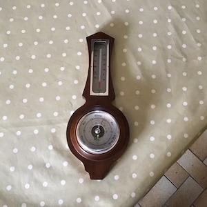 barometer, French barometer, weather barometer, weather station, thermometer, weather forecast, wooden barometer, French vintage, Breton,