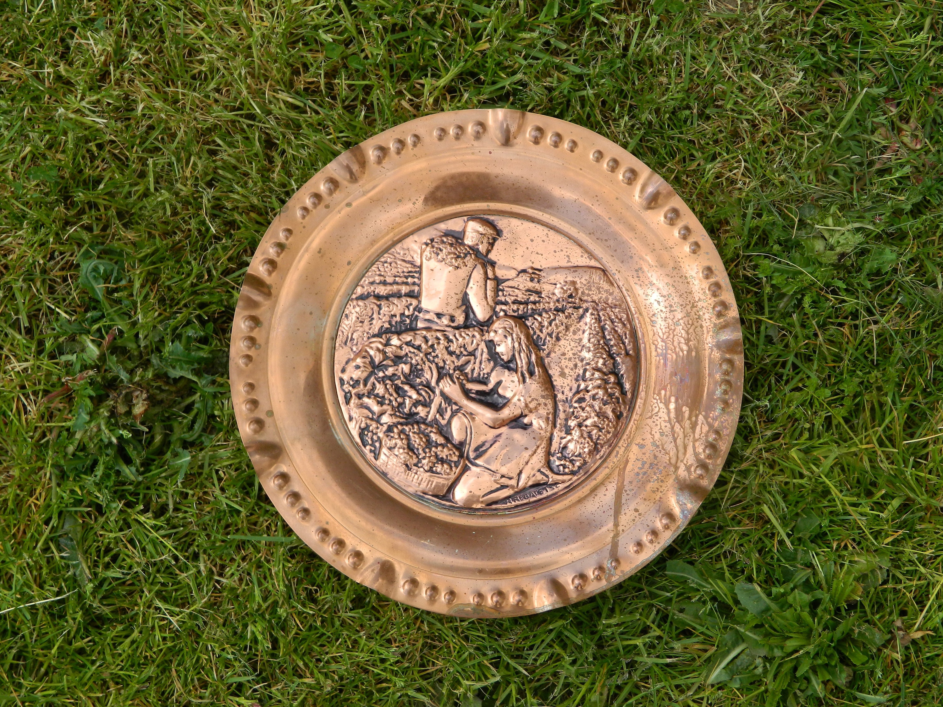 Plaque de Cuivre, Décor Mural en Plaque Suspendue Français Dame Bretonne, Made in France, Français, 