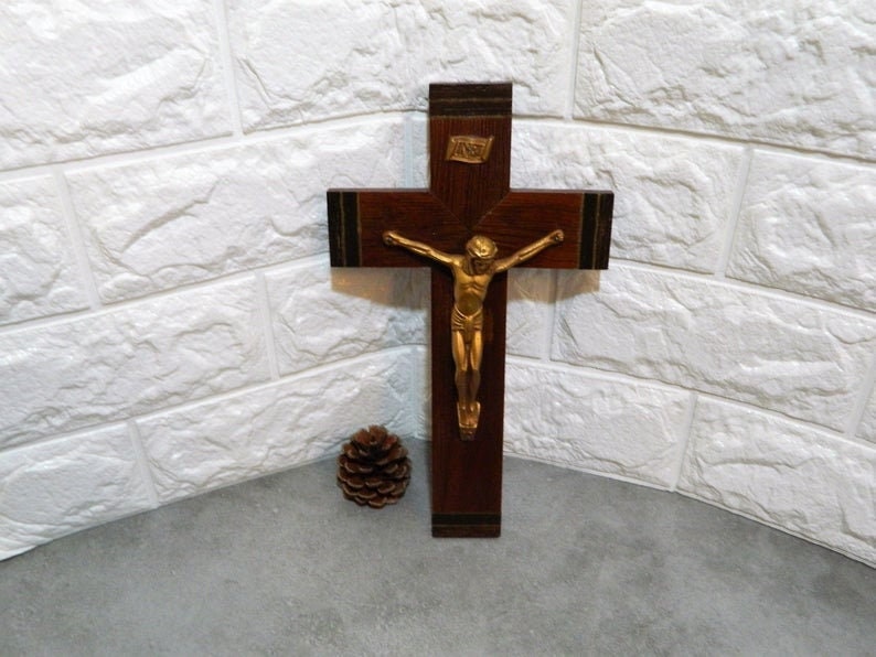 Antique Cross, Antique Religious, Crucifix, Religious Wood Wooden Wall Catholic Church, Jesus Art,