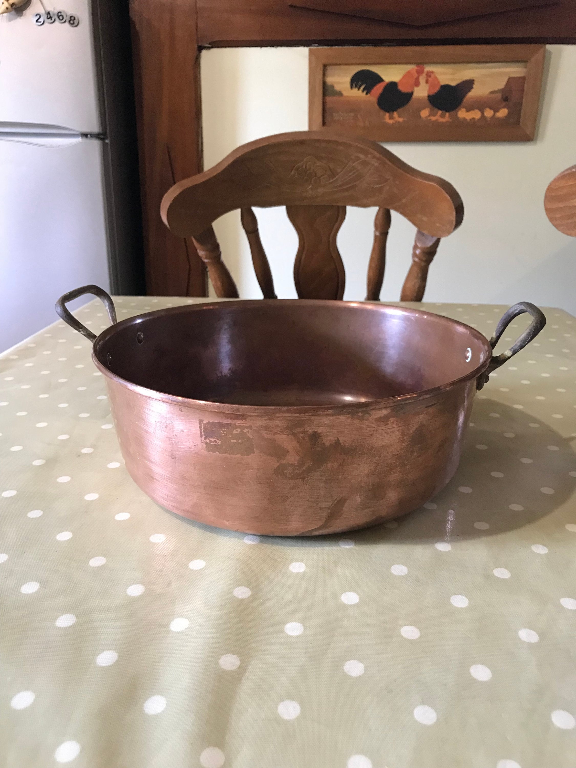 Bassine En Cuivre Vintage Pour Confiture, Marmite De Cuisson, Déco Cuisine