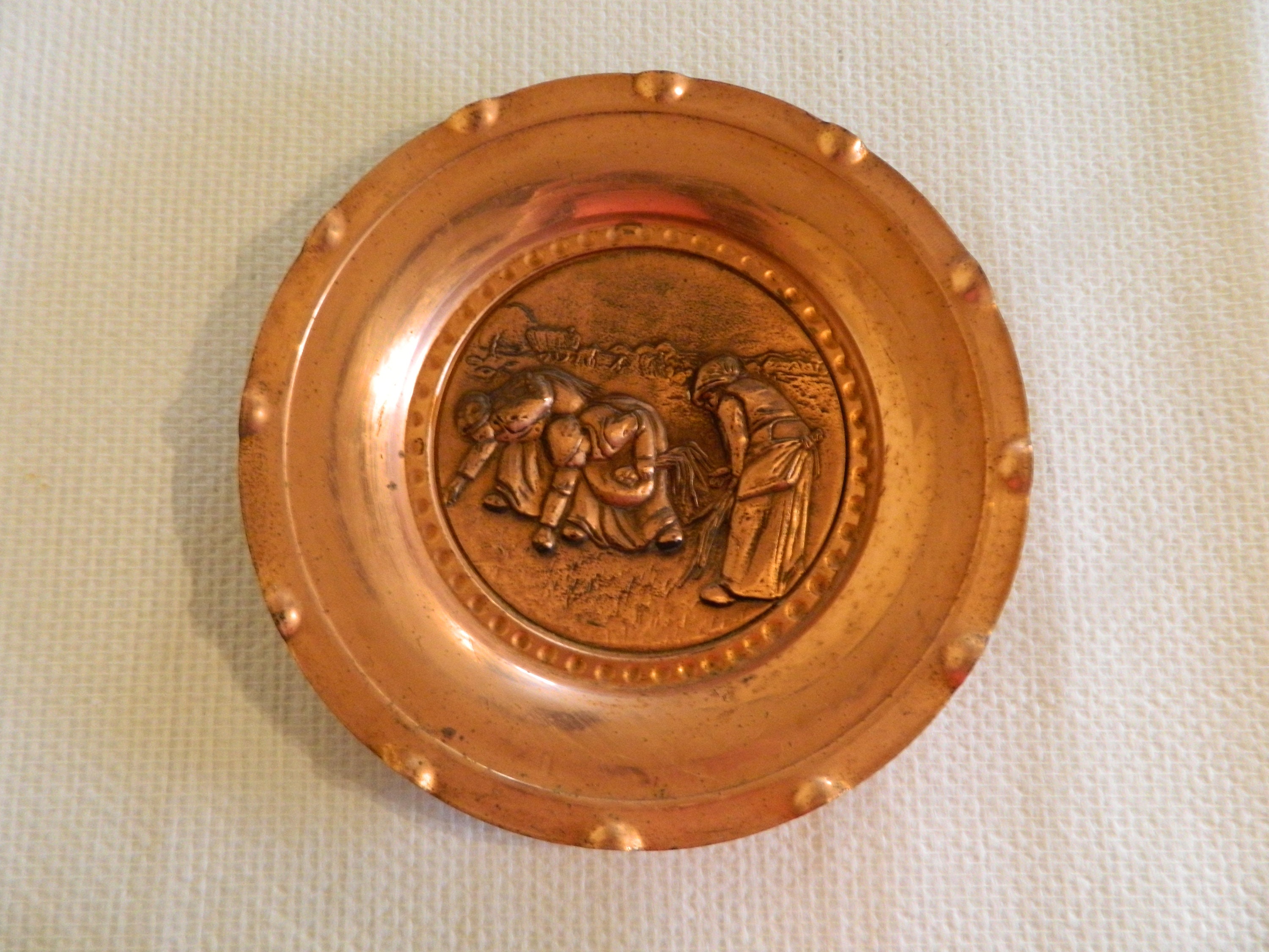 Plaque de Cuivre, Décor Mural en Plaque Suspendue Français Dame Bretonne, Made in France, Français, 