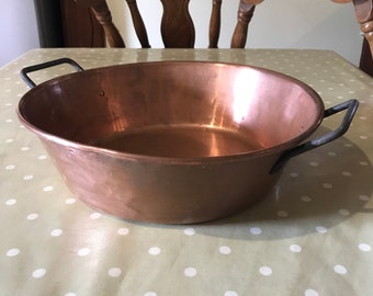 Jam pan, copper jam pan, copper kitchen decor, Copper pan, French kitchen decor, fireplace decor, vintage jam pan, cookware - vintage,