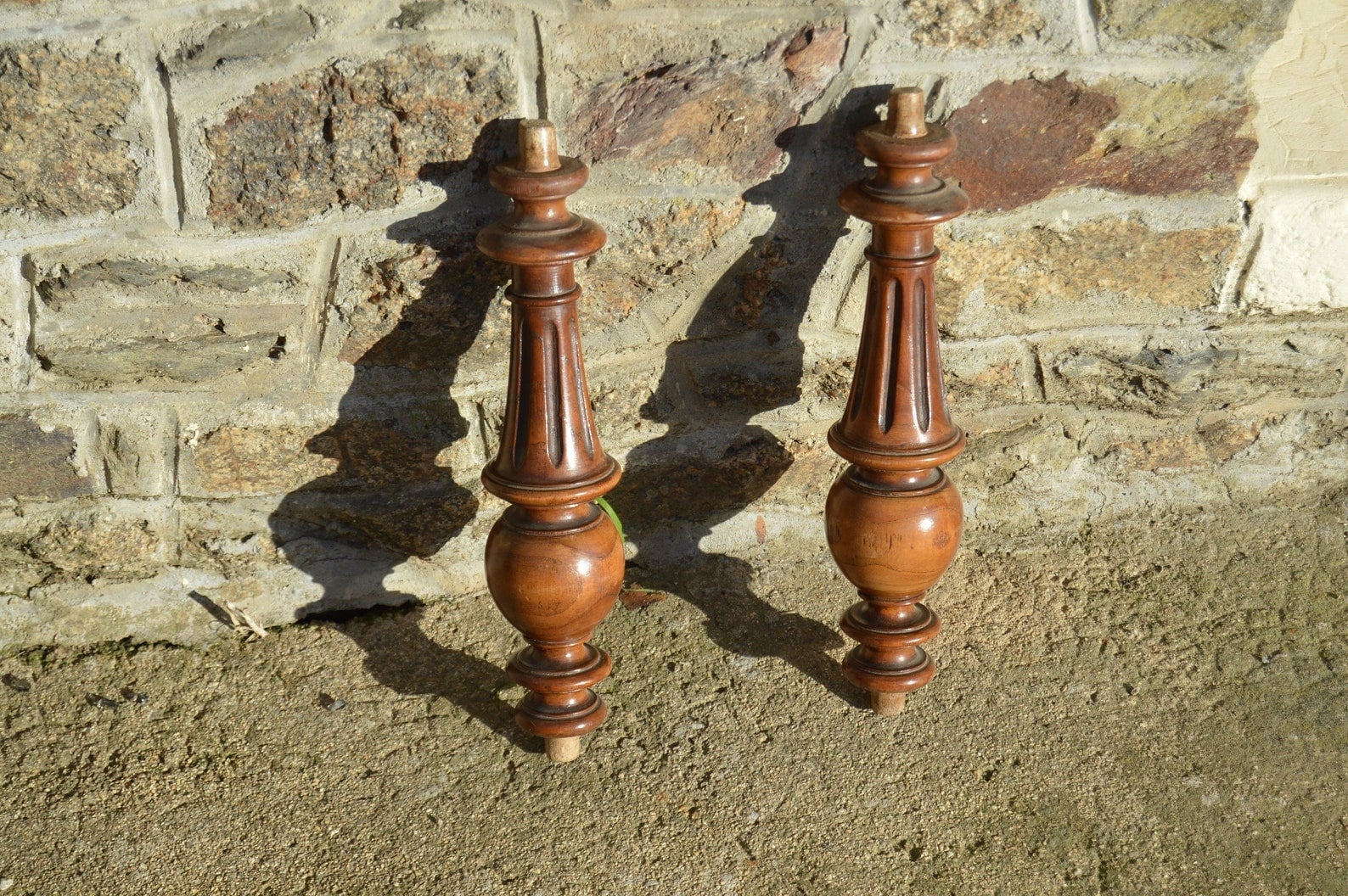 Meubles Vintage, Récupération de Français, Piliers Tournés, Poteaux en Bois, Ensemble 2, Architectur