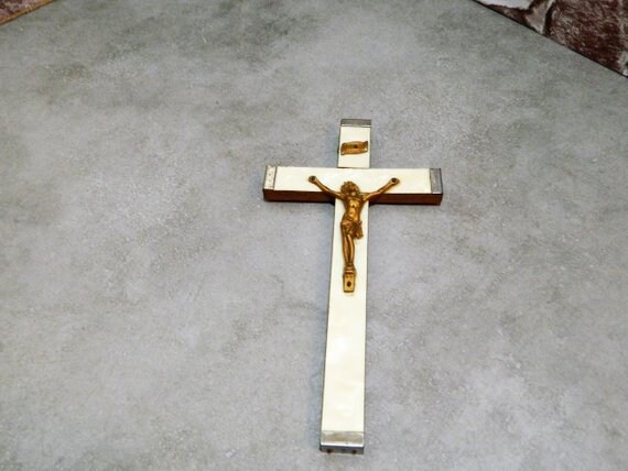 Croix de Bois, Crucifix en Croix Antique, Religieuse, Religieux Mur, Art Jésus,