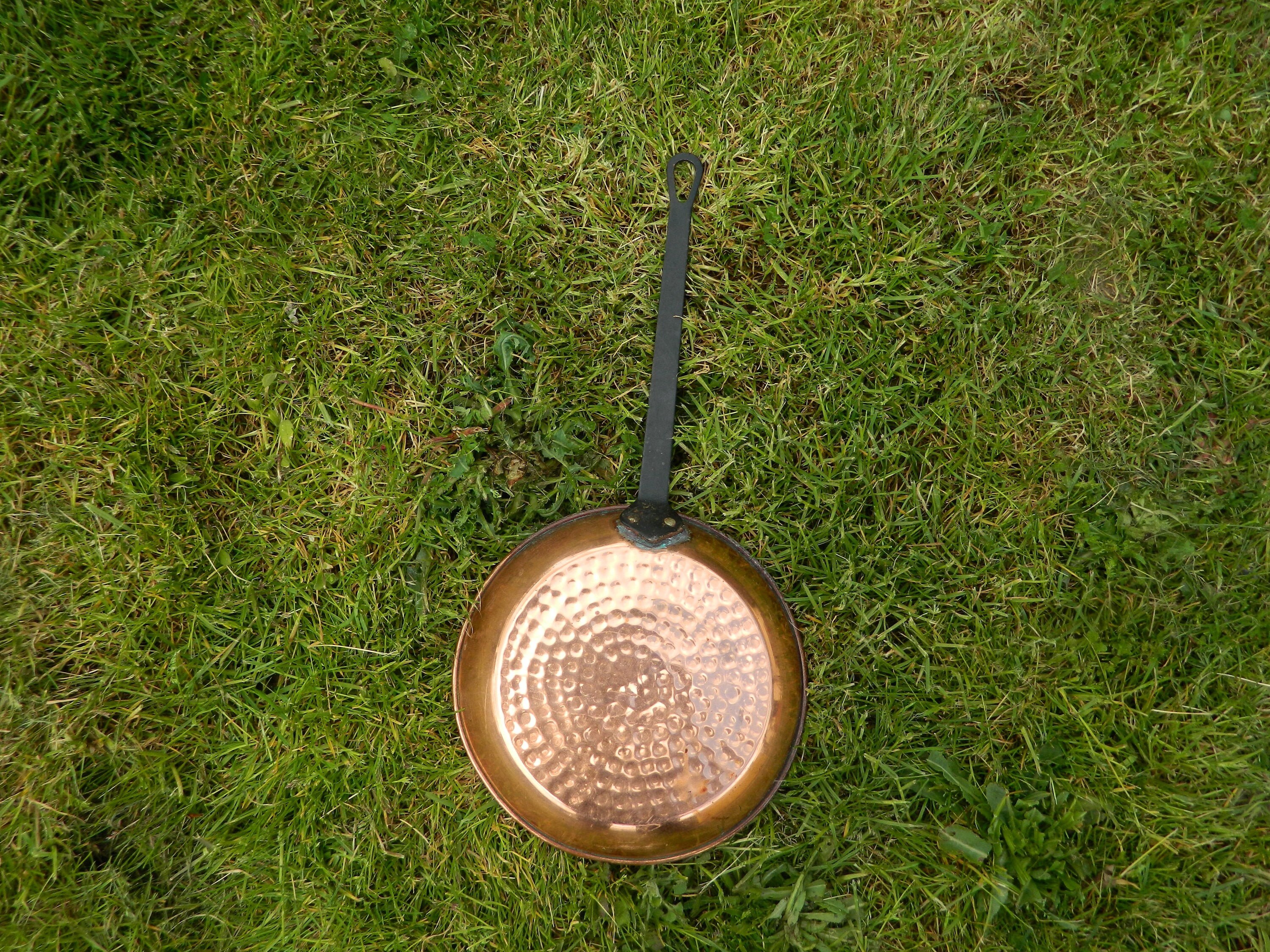 Vintage Français Copper Pan Bed Warmer Wall Hanging Decor Hand Gift Display/ Vintage