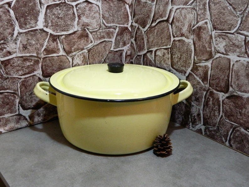 Français' Émail, Français Ustensiles de Cuisine, Enamelware, Pots et Casseroles en Pot d'émail Franç