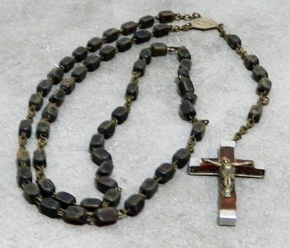 Vintage Rosary, Vintage French, Rosary Beads, Rosary Necklace 