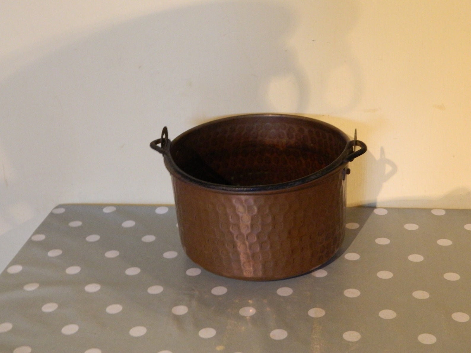 Décor de Maison en Cuivre, Décor Cuisine Chaudron Français, Cheminée, Vintage, Pots, Ustensiles -Vin