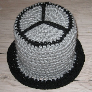 Cappello da toilette, cappello di carta igienica, cappello con rotolo di carta igienica, stella Mercedes, grigio-nero, come regalo segreto di Babbo Natale