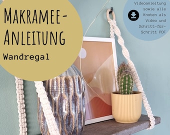 Macrame shelf instructions | Macrame wall shelf instructions | Macrame shelf DIY | Wall shelf boho | Video instructions macrame beginners download