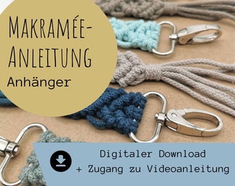 Video instructions for macrame keychains | digital download macrame instructions + video