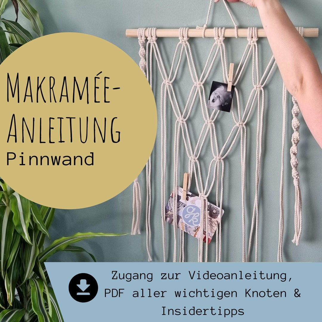 DIY Video Tutorial Macramé Pinboard DIY Boho Wall Hanging Photo Wall