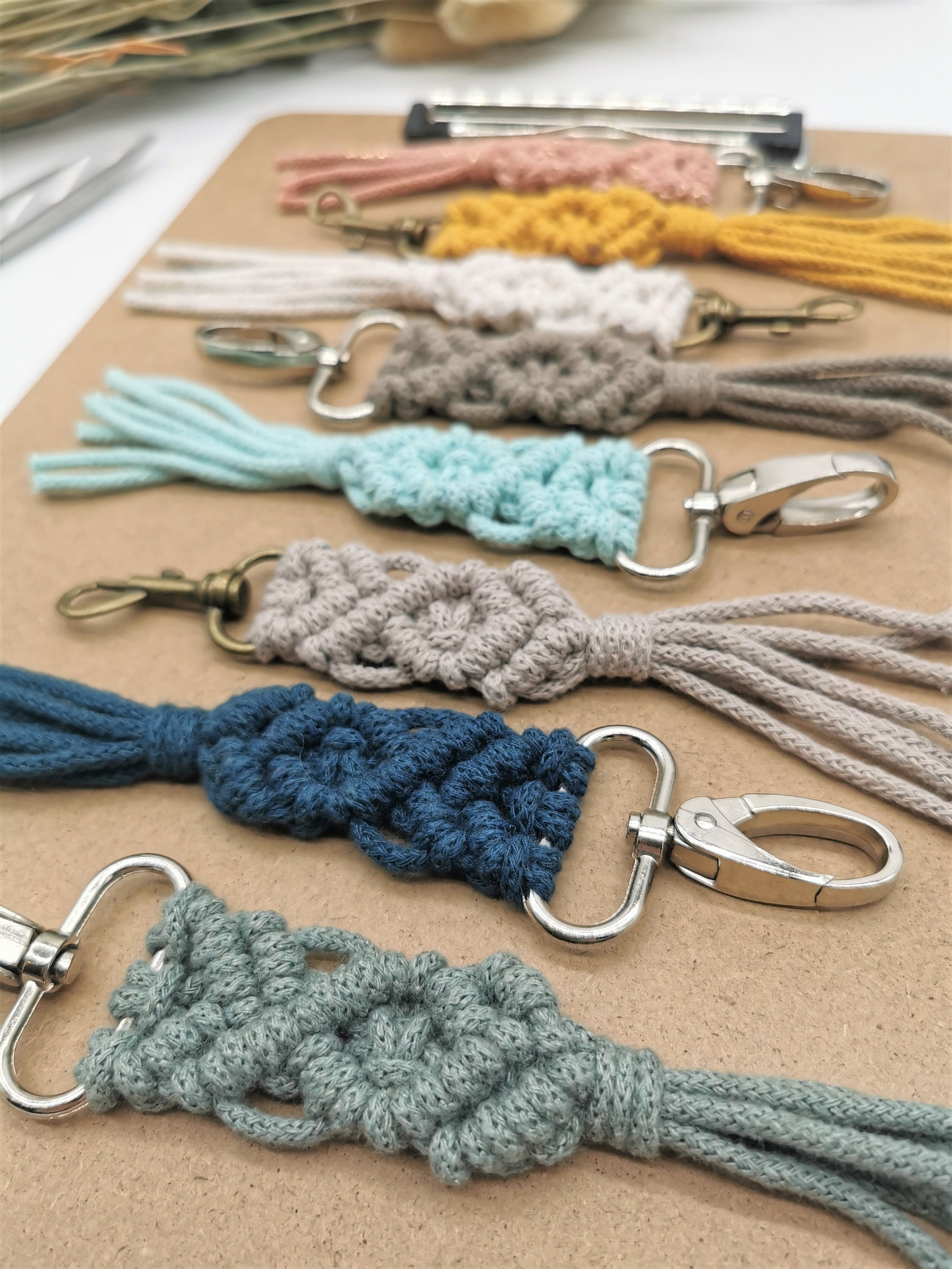 Dankeschön Geschenk Set - Holz Kugelschreiber & Makramee Schlüsselanhänger