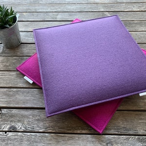 Felt cushion/chair cushion/chair pad 30 x 30 cm 2-ply with filling/reversible/also two-tone/free color samples in advance image 4