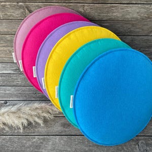 Felt cushions/ chair cushions in various sizes, 2-ply with filling/ reversible/ two-tone possible/ free color samples in advance