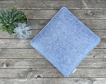 Felt cushion rounded corner 35 x 35 cm with filling in one or two colors / free color samples in advance