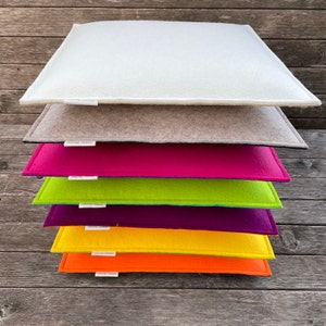 Seat cushion/ felt cushion/ chair cushion/ chair cushion 35 x 35 cm 2-layer with filling/ reversible/ also two-tone/ free color samples in advance image 6