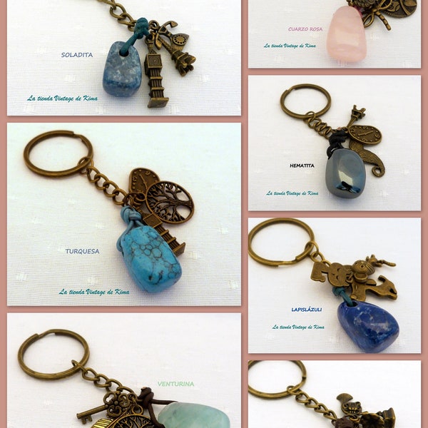 Keyrings with semiprecious stones