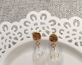 Small dangling earrings, crystal earrings, minimalist earrings, gold earrings, small earrings, Valentine's Day gifts for women