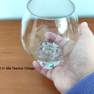 Mis tesoros vintage,copas vintage brandy, copas vintage coñac, copas década 1970, copas de cristal transparente, regalo copas brandy vintage imagen 2