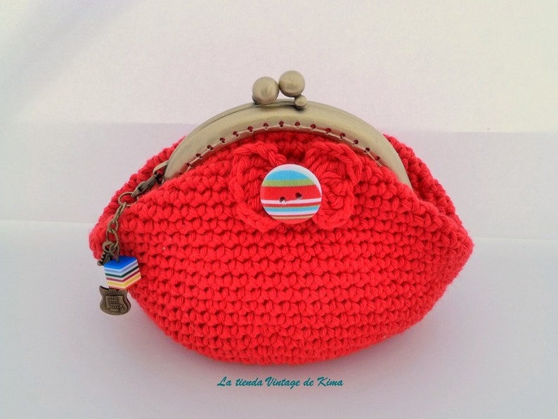 crochet purse Red image 1