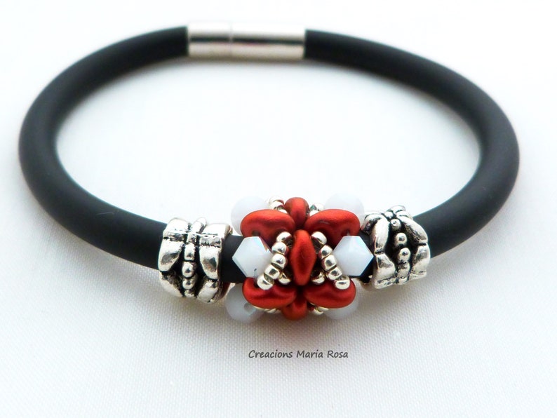 Red Amethyst Rubber Bracelets Green