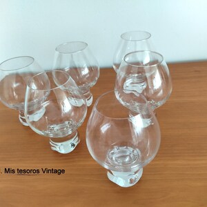 Mis tesoros vintage,copas vintage brandy, copas vintage coñac, copas década 1970, copas de cristal transparente, regalo copas brandy vintage imagen 4