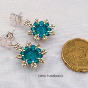 Pendientes plata de ley, pendientes con cristal swarovski,aretes perno mariposa,aretes hechos a mano,aretes dama honor,regalo aretes novia imagen 4