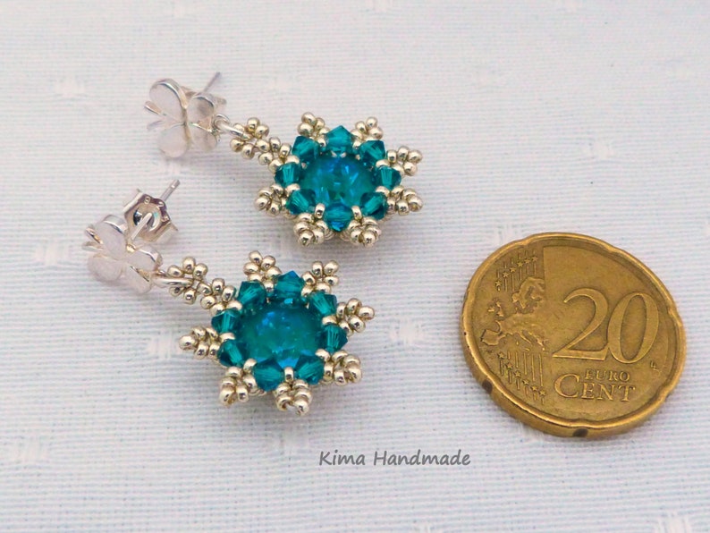 Pendientes plata de ley, pendientes con cristal swarovski,aretes perno mariposa,aretes hechos a mano,aretes dama honor,regalo aretes novia imagen 4