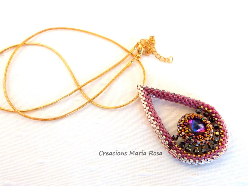 Teardrop pendant with Swarovski Crystal immagine 2