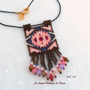 Ethnic pendant with leather cord image 2