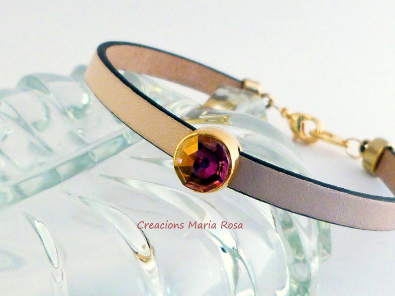 Swarovski leather and crystal bracelet image 4