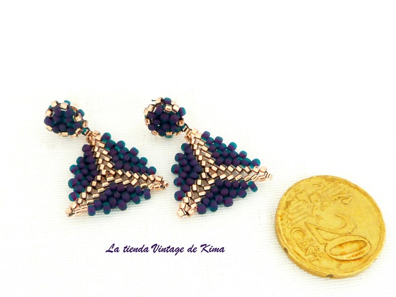 Boho Peyote button Earrings-Pantone Color 2018