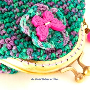 Crochet Purse Spring Butterfly Bild 3