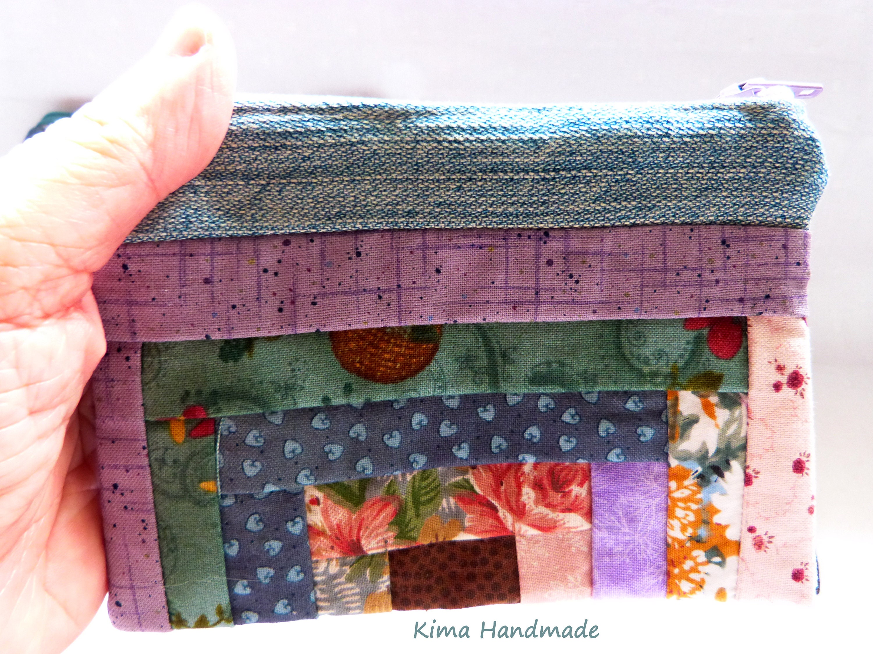 Monedero patchwork con cremallera hotsell