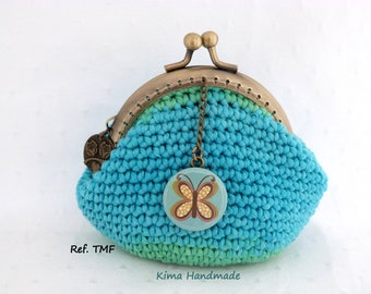 Purse with a mouthpiece, crochet purse, three different colored purses, handmade purse, gift purse for women, coin purse,