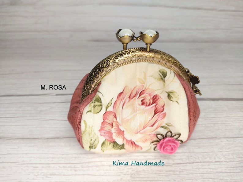 Fabric purse with nozzle, candy purse, women's purse, Christmas gift purse, handmade wallet, coin purse, coin holder MODELO ROSA