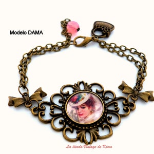 Vintage style bracelets with pictures Dama antigua