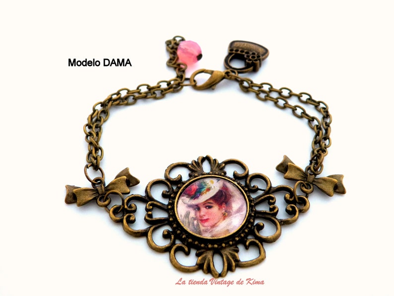 Vintage style bracelets with pictures Dama antigua