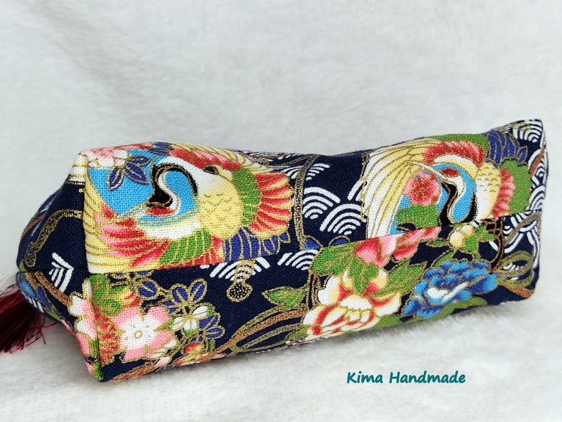 Japanese style printed purse, purses with mouthpiece, handmade wallets, mother's day gift, gift for women, coin holder image 6