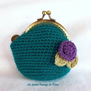 Emerald Green Crochet Purse image 1