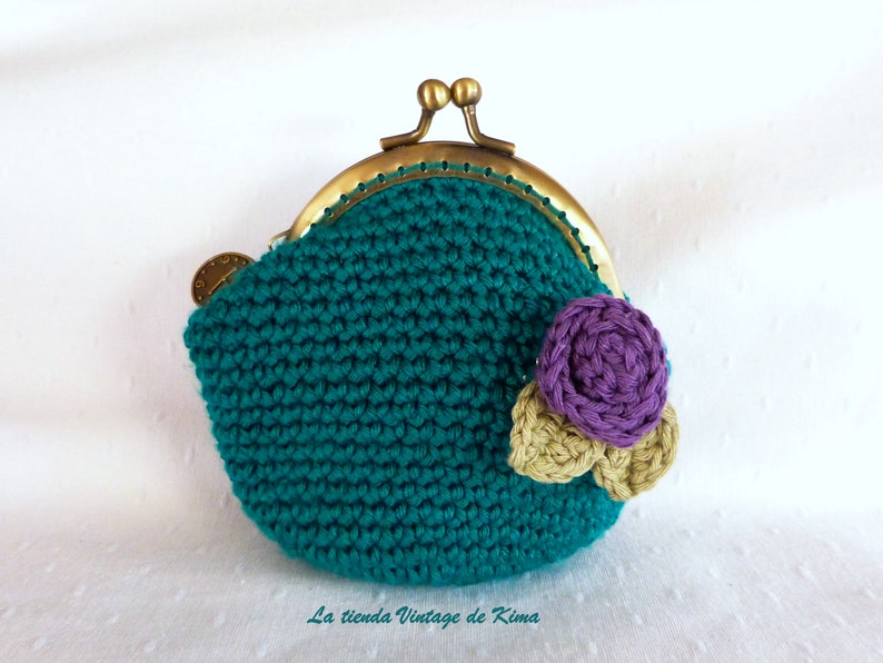 Emerald Green Crochet Purse image 1