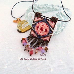 Ethnic pendant with leather cord image 4