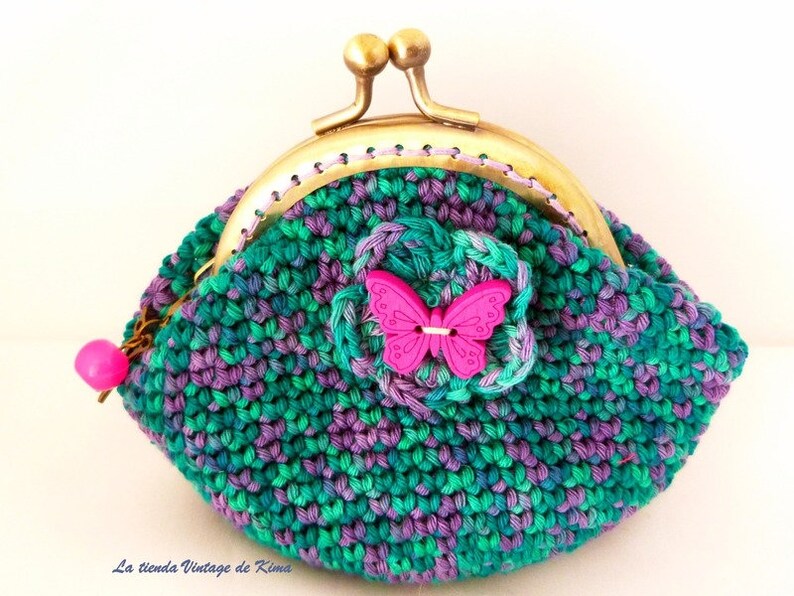 Crochet Purse Spring Butterfly image 1