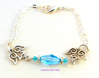 Bracelet with C.Swarovski aquamarine