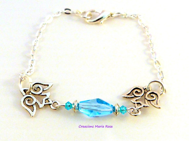 Bracelet with C.Swarovski aquamarine image 1