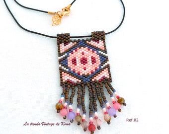 Ethnic pendant with leather cord