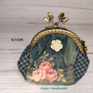 Sac à main en tissu avec embout, sac à bonbons, sac à main pour femme, sac à main cadeau de Noël, portefeuille fait main, porte-monnaie, porte-monnaie MODELO IVORÍ